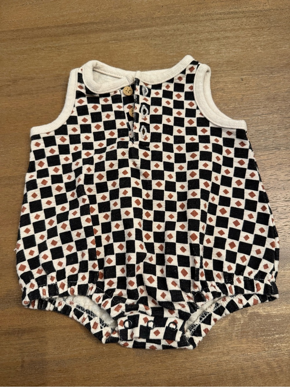 Cat & Jack Baby Knit Romper in Black, Cream & Rust